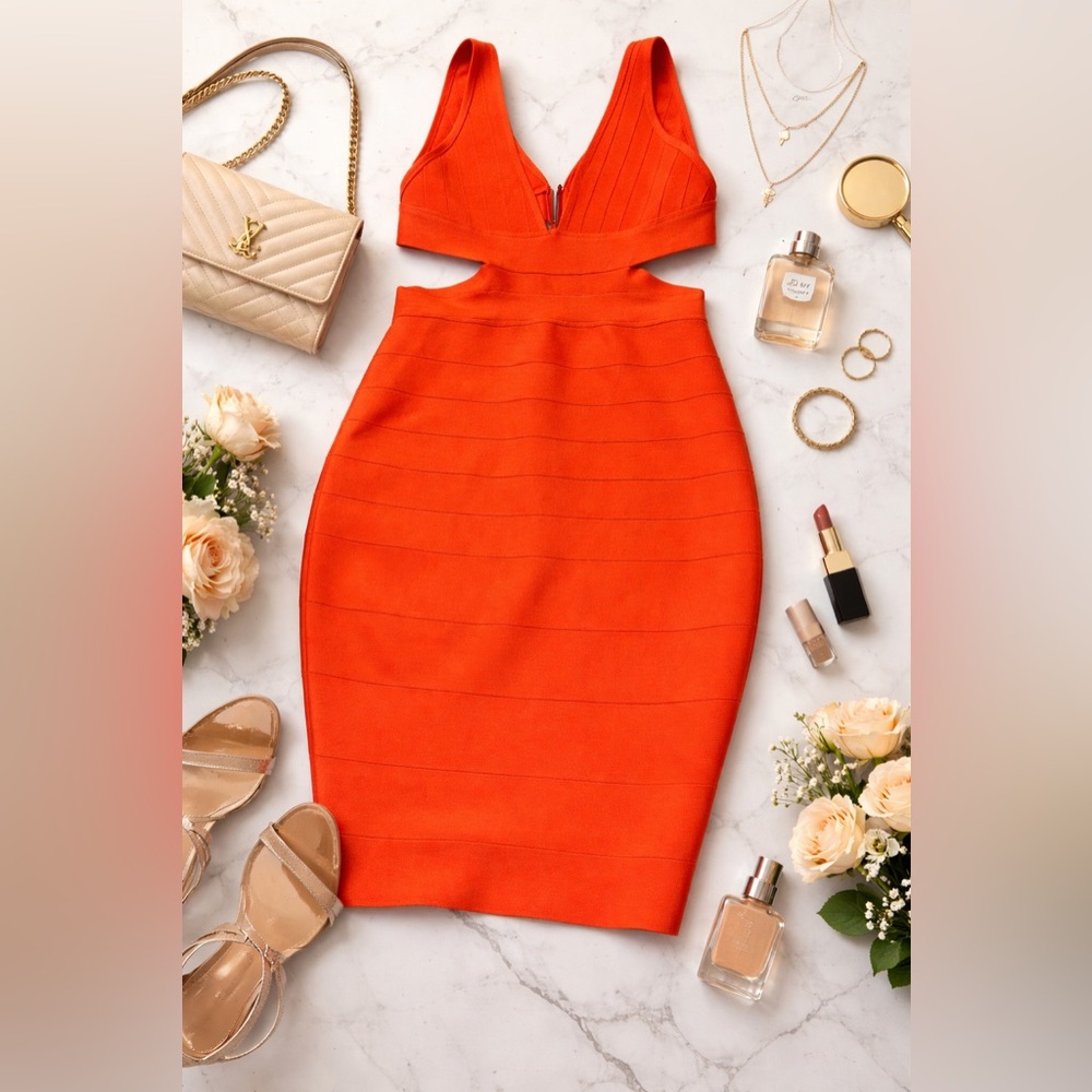 Forever 21 Vibrant Orange Backless Dress- NWOT